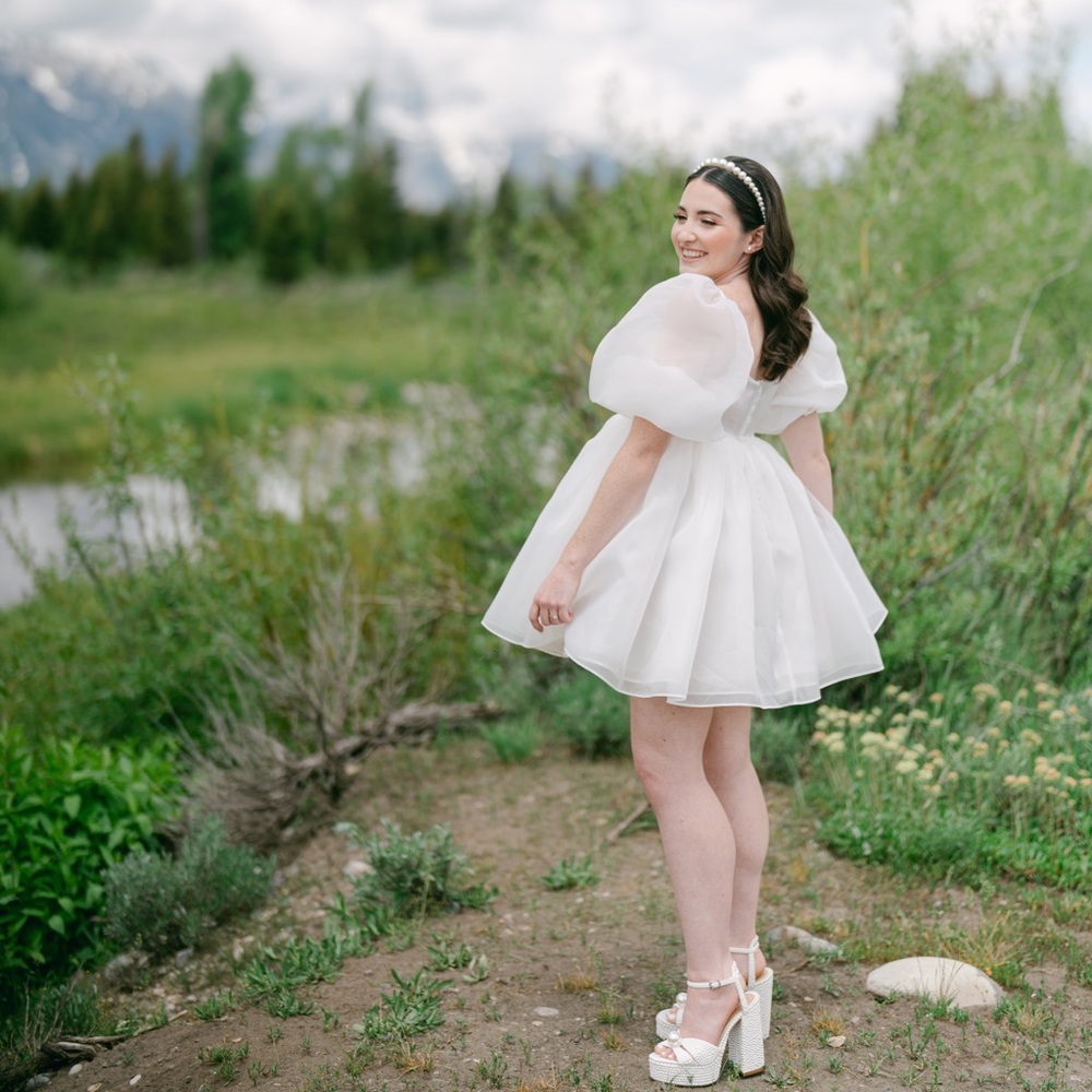 Selkie White Puff Dress XS